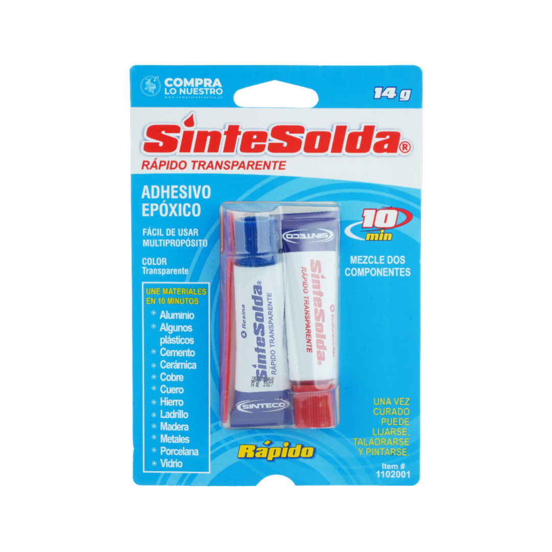 Sintesolda Rápido Transparente – Adhesivo Epóxico 2 Componentes