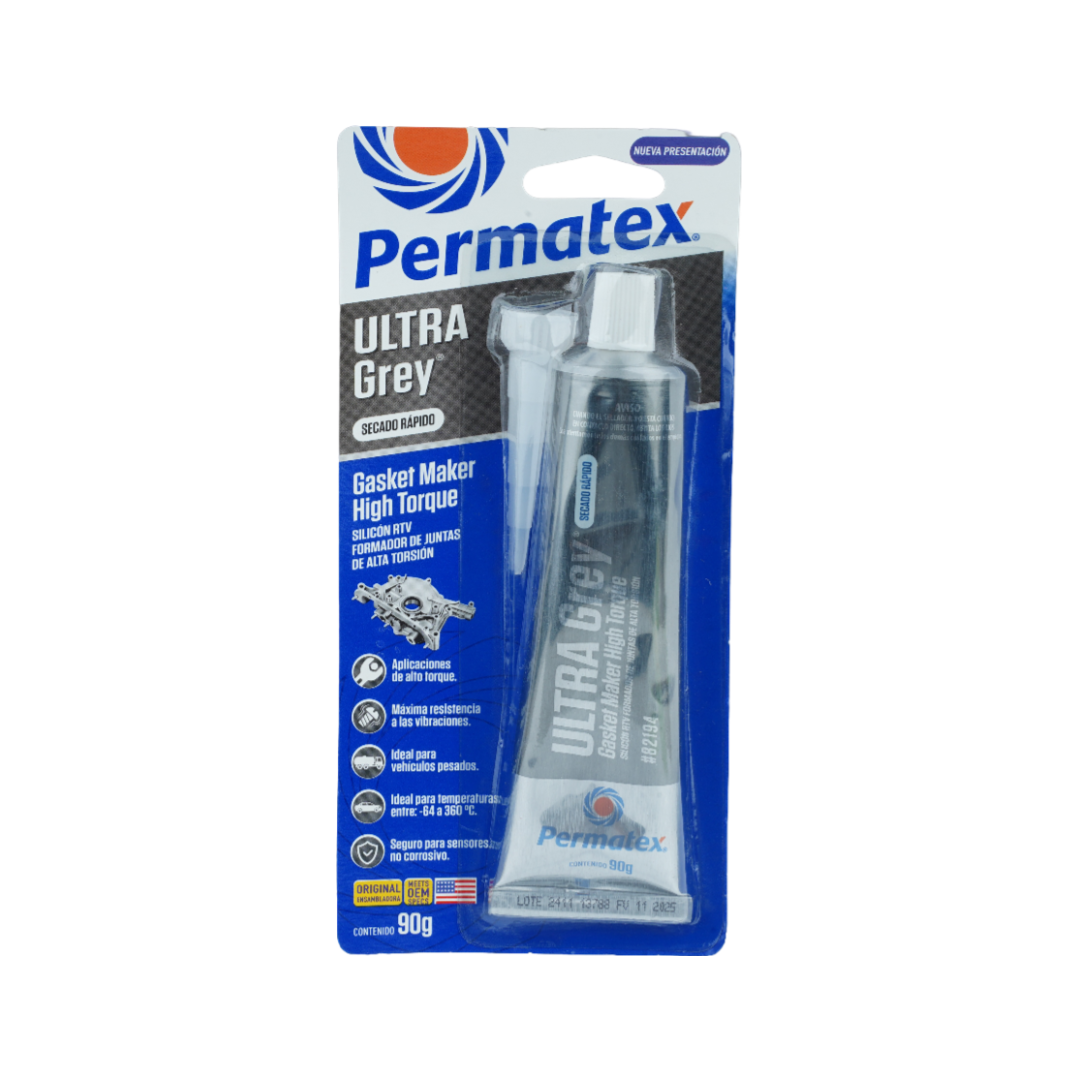 Permatex® Ultra Grey – Formador de Juntas de Alto Torque y Vibración (90g)