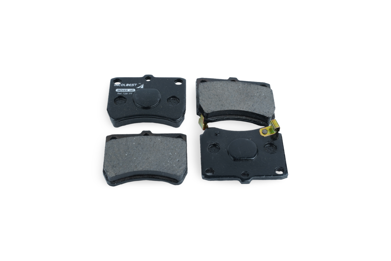 Pastillas de freno ref. 7291 – Ford Festiva 1992–2000 (Delantera) / Mazda 121 1987–1990 (Delantera) / Kia Pride 1996–2000 (Delantera) / Mitsubishi Montero V13 3.0L 1998–2007 (Trasera) / Mitsubishi Nativa 1996–2004 (Trasera)
