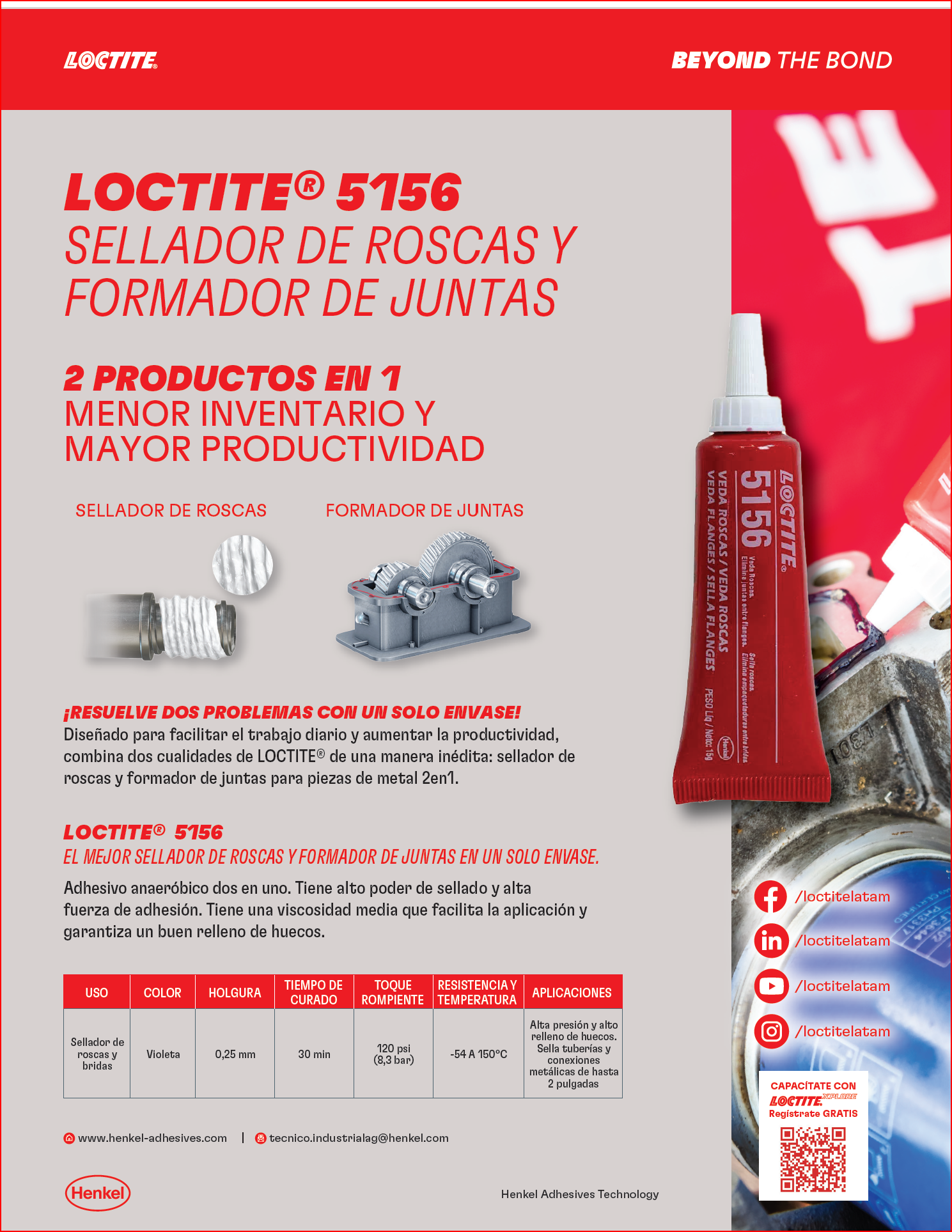 LOCTITE® 5156 – Sellador de Roscas y Formador de Juntas 2 en 1